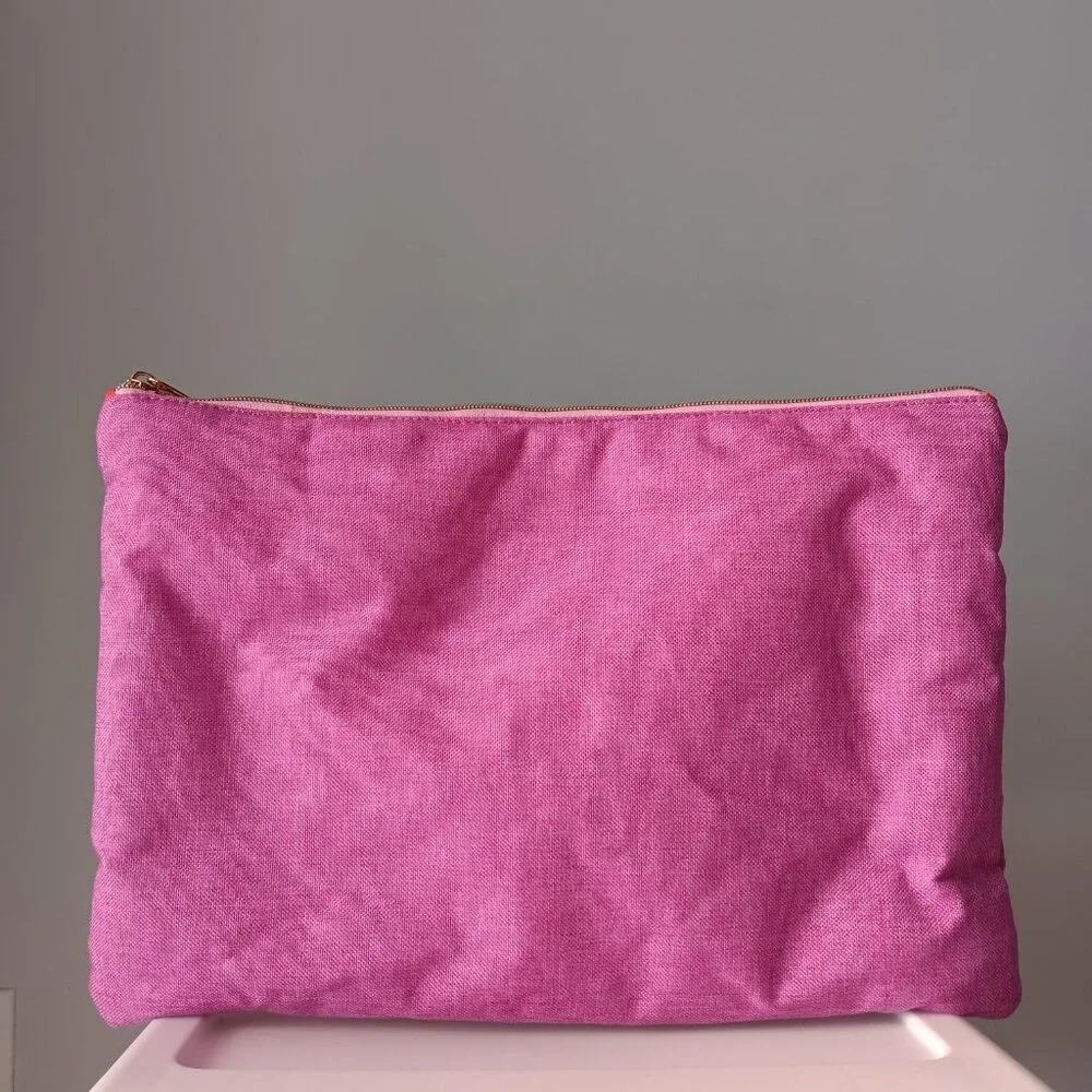 New Noted by Post-it Zip Top Canvas Laptop Pouch Magenta Pink 10